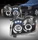 For 05-07 Jeep Grand Cherokee LED Dual Halo Projector Headlight Black Left+Right