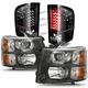 Black Headlights &LED Tail Light For 2007-2014 Chevy Silverado 1500-3500 Sets Black Headlights &LED Tail Light For 2007-2014 Chevy Silverado 1500-3500 Sets