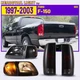 For 1997-2003 Ford F150 Black Headlights+Amber Corner Signal Lamp & Tail Lights
