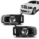 Fit For 02-05 Dodge Ram 1500 2500 3500 Black Housing LED DRL Headlight Lamp