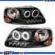 1997-2003 Ford F150 97-02 Expedition LED Halo Blk Projector Headlights Headlamps