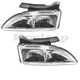 For 95-99 Chevy Cavalier Headlight Headlamp Halogen Head Light w/Bulb PAIR SET