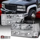 Headlights+Bumper+Corner Signal Lamp Fit 1994-1998 GMC C10 Sierra Yukon Suburban