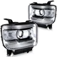 Pair FITS  2015-2019 GMC Sierra 2500HD Chrome Housing Clear Headlights Assembly