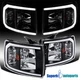 Fits 2007-2013 Chevy Silverado 1500 2500HD 3500HD LED Strip Black Headlights Fits 2007-2013 Chevy Silverado 1500 2500HD 3500HD LED Strip Black Headlights
