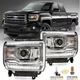 Pair Headlight Assembly for 2014-2018 GMC Sierra 1500  Headlamp Halogen LED DRL