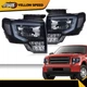 Fit For 2009-2014 Ford F-150 Black/Smoke Headlight LED Tube Head Lamps