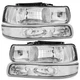 WEELMOTO Pair Headlight Clear For 1999-2002 Chevy Silverado/00-06 Tahoe Suburban