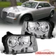 For 2005-2010 Chrysler 300 Halogen Chrome Headlights Assembly Pair Front Lamps