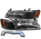 For 97 98 99 Toyota Camry Replacement Black Headlight +Corner Lamp+Blue LED DRL