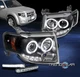 For 2008-2012 Ford Escape LED Halo Ring Projector Black Headlight Lamp +DRL Kit