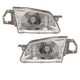 For 99-00 Mazda Protege Headlight Headlamp Front Head Light w/Bulb 2Pc PAIR SET