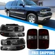 Headlights+Bumper Lamps+Smoky RED Tail Lights For 2000-2006 Chevy Suburban Tahoe