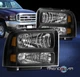 FOR 1999-2004 FORD F-250 F-350 SUPER DUTY PICKUP TRUCK HEADLIGHT HEADLAMP BLACK
