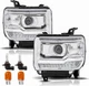 Pair Halogen DRL Headlight LED Assembly with Bulbs for 2014-2018 GMC Sierra 1500