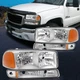 Pair Headlights Assembly Fits 1999-2006 GMC Sierra 1500 / 2500 / 3500 LH+RH Side