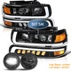 For Chevy Tahoe Z71 2001-2006 LED Headlights Assembly Bumper Driving Fog Lights