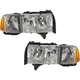 Headlight Set For 1999-02 Dodge Ram 1500 2500 3500 LH and RH with Sport Package