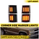 Full LED 4PC Amber Corner Side Marker Lights For 94-98 Chevy C/K 1500 2500 3500