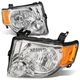 Fit 2008-2012 Ford Escape SUV Pair Chrome Housing Amber Side Headlight/Lamp Set