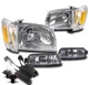 FOR 01-04 TOYOTA TACOMA PICKUP CHROME HEADLIGHTS W/CORNER+BUMPER+50W 8K HID KIT FOR 01-04 TOYOTA TACOMA PICKUP CHROME HEADLIGHTS W/CORNER+BUMPER+50W 8K HID KIT