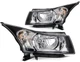 Headlights Assembly For 2016 Chevy Cruze Limited Black Driver Passenger Side