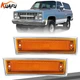 For Chevy GMC Blazer C/K 10 Suburban 1981-1991 Side Marker Lights Amber Case Set