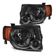 Black Front Headlights Assembly Driver Passenger Sides For 2008-2012 Ford Escape