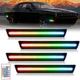 Fender Bumper For 15-23 Dodge Challenger RGB LED Side Marker Lights Smoke Lens