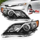 For 2012-2014 Toyota Camry Headlight Projector Black Headlamp Clear Left+Right