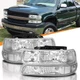 Chrome Headlights For 1999-2002 Chevy Silverado 2000-2006 Tahoe Suburban 1500
