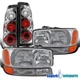 Fits 2004-2006 GMC Sierra 1500 2500 3500 Headlights+Bumper Lamps + Tail Lights