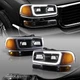 For 2000-2006 GMC Yukon XL 1500 2500 G2 DRL LED Black Amber Headlights+Bumper 4P