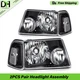 4pcs Black Left & Right Headlamps Headlight Assy For 2001-2011 Ford Ranger Truck