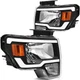 Pair Headlights Assembly For 2009-2013 2014 Ford F-150 Lamps Replace Front DRL