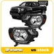 2Pcs Pair Headlights Assembly For 2012-2015 Toyota Tacoma 2.7L 4.0L Black Amber