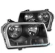 FOR 05 06 07 08 09 10 CHRYSLER 300 REPLACEMENT HEADLIGHTS HEADLAMPS LAMPS BLACK