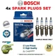 4x BOSCH SPARK PLUGS for NISSAN ALMERA TINO 1.8 2000-2006