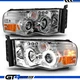 Fit 02-05 Dodge Ram 1500 2500 3500 Chrome Dual LED Halo Projector Headlights Set