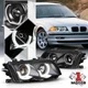 Black Dual 3D LED Halo[ANGEL EYE]Projector Headlight for 99-01 BMW E46 3-Series