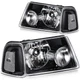 Headlights Assembly For 01-11 Ford Ranger XL XLT Black Housing Driver+Passenger