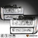 Fits 94-98 GMC C10 C/K 1500 2500 Sierra Yukon LED Tube Headlights+Bumper +Corner