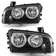 Pair Black Headlights For 2006-2010 Dodge Charger Headlamps W/ Corner Lights L+R
