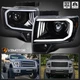 Jet Black Fits 2009-2014 Ford F150 Pickup LED Tube Projector Headlights HeadLamp