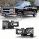 for 1988-1998 Chevy C/K 1500/2500/3500 GMC LED Black Replacement Headlights 2PCS