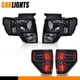 Fits 2009-2014 Ford F150 Pickup LED Headlight + Rear Tail Lights Smoked Clear