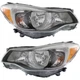 For Subaru Impreza Headlight 2012 2013 Pair Passenger and Driver w/Bulbs Black