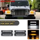 For 1997-06 Jeep Wrangler TJ LED Dynamic Front Side Marker Bumper Signal Lights