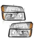 Pair Headlights Assembly + Bumper Lamps For 2002-2006 Chevy Avalanche 1500 2500