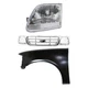 Grille Kit For 2001-03 Ford F-150 with LH Fender and Headlight Chrome Cross Bar